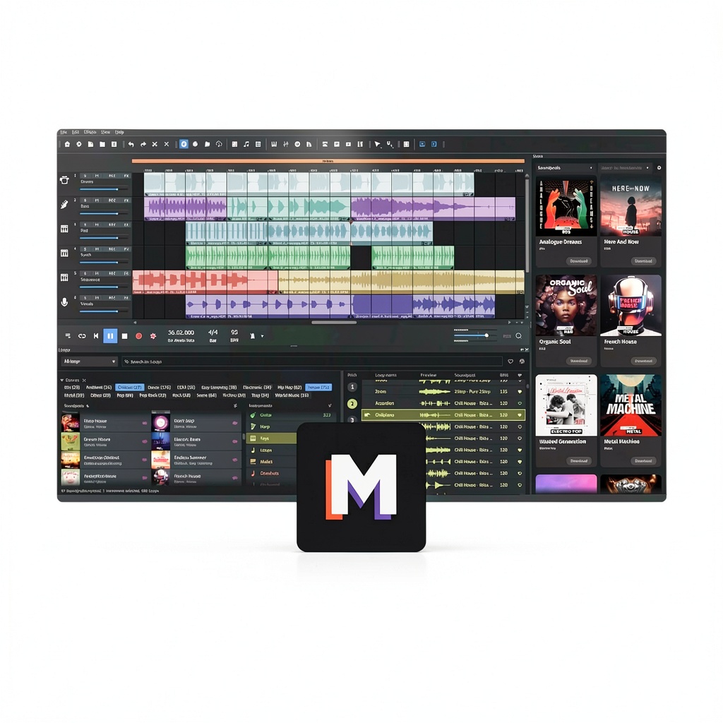 Installing MAGIX Music Creation & Sequencing Software on a wooden desk